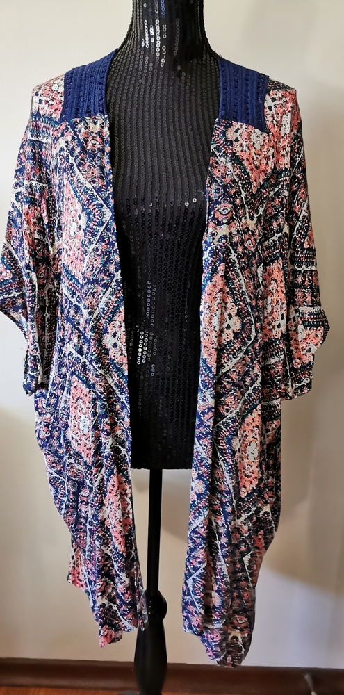 Roffe Accessories Open High Low Kimono One Size